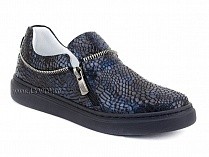 295-114(31-36) Миниколор (Minicolor), туфли детские ортопедические профилактические, кожа, синий крокодил в Ижевске
