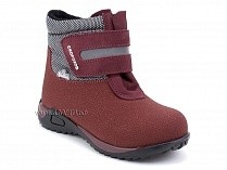 14-531-3 Скороход (Skorohod), ботинки демисезонные утепленные, байка, гидрофобная кожа, серый, красный в Ижевске