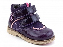 319-3 (21-25) Твики (Twiki) ботинки демисезонные детские ортопедические профилактические утеплённые, кожа, нубук, байка, фиолетовый в Ижевске