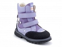 504 (26-30) Твики (Twiki) ботинки детские зимние ортопедические профилактические, кожа, нубук, натуральная шерсть, сиреневый в Ижевске