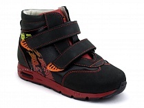 092-11 Бос (Bos), ботинки детские ортопедические профилактические, не утепленные, кожа, нубук, черный, красный в Ижевске