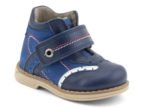202-3 Твики (Twiki), ботинки демисезонные детские ортопедические профилактические на флисе, флис, кожа, нубук, синий в Ижевске