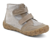201-191,138 Тотто (Totto), ботинки демисезонние детские профилактические на байке, кожа, серо-бежевый в Ижевске