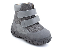 520-11 (21-26) Твики (Twiki) ботинки детские зимние ортопедические профилактические, кожа, натуральный мех, серый, леопард в Ижевске