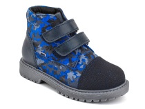 201-721 (26-30) Бос (Bos), ботинки детские утепленные профилактические, байка,  кожа,  синий, милитари в Ижевске