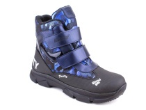 2542-25МК (37-40) Миниколор (Minicolor), ботинки зимние подростковые ортопедические профилактические, мембрана, кожа, натуральный мех, синий, черный в Ижевске