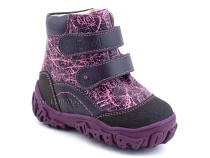 520-8 (21-26) Твики (Twiki) ботинки детские зимние ортопедические профилактические, кожа, натуральный мех, розовый, фиолетовый в Ижевске