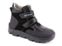BL-271(5) Боттилини (Bottilini), ботинки  детские демисезонные  ортопедические профилактические, кожа, нубук, байка, черный в Ижевске