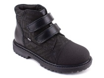 201-125 (31-36) Бос (Bos), ботинки детские утепленные профилактические, байка, кожа, нубук, черный, милитари в Ижевске