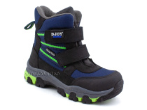 061-111-160 (26-30) Джойшуз (Djoyshoes) ботинки  ортопедические профилактические мембранные утеплённые, флис, мембрана, нубук, темно-синий, черный в Ижевске