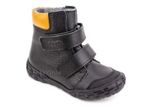 338-701,15 Тотто (Totto) ботинки детские  ортопедические профилактические, байка, кожа, черный, оранжевый в Ижевске