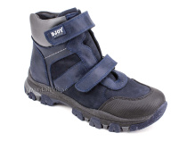 0034-600-194-687-213 (31-36) Джойшуз (Djoyshoes) ботинки детские зимние ортопедические профилактические, натуральный мех, кожа, темно-синий, черный в Ижевске