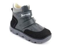 BL-271(3) Боттилини (Bottilini), ботинки  детские демисезонные ортопедические профилактические, кожа, байка, серый в Ижевске