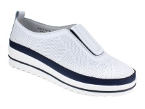 K231-R-LX-16-A (41-43) Кумфо (Kumfo) туфли для взрослых, перфорированная кожа, белый, синий в Ижевске