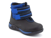 19-583-4 Скороход (Skorohod), ботинки демисезонные утепленные, байка, гидрофобная кожа, синий, чёрный в Ижевске